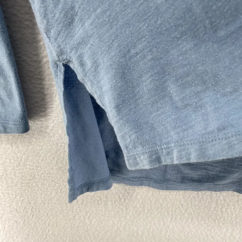 EILEEN FISHER Tunic S Organic Cotton Slub Jersey Long Sleeve Boat Neck Blue - Picture 7 of 10